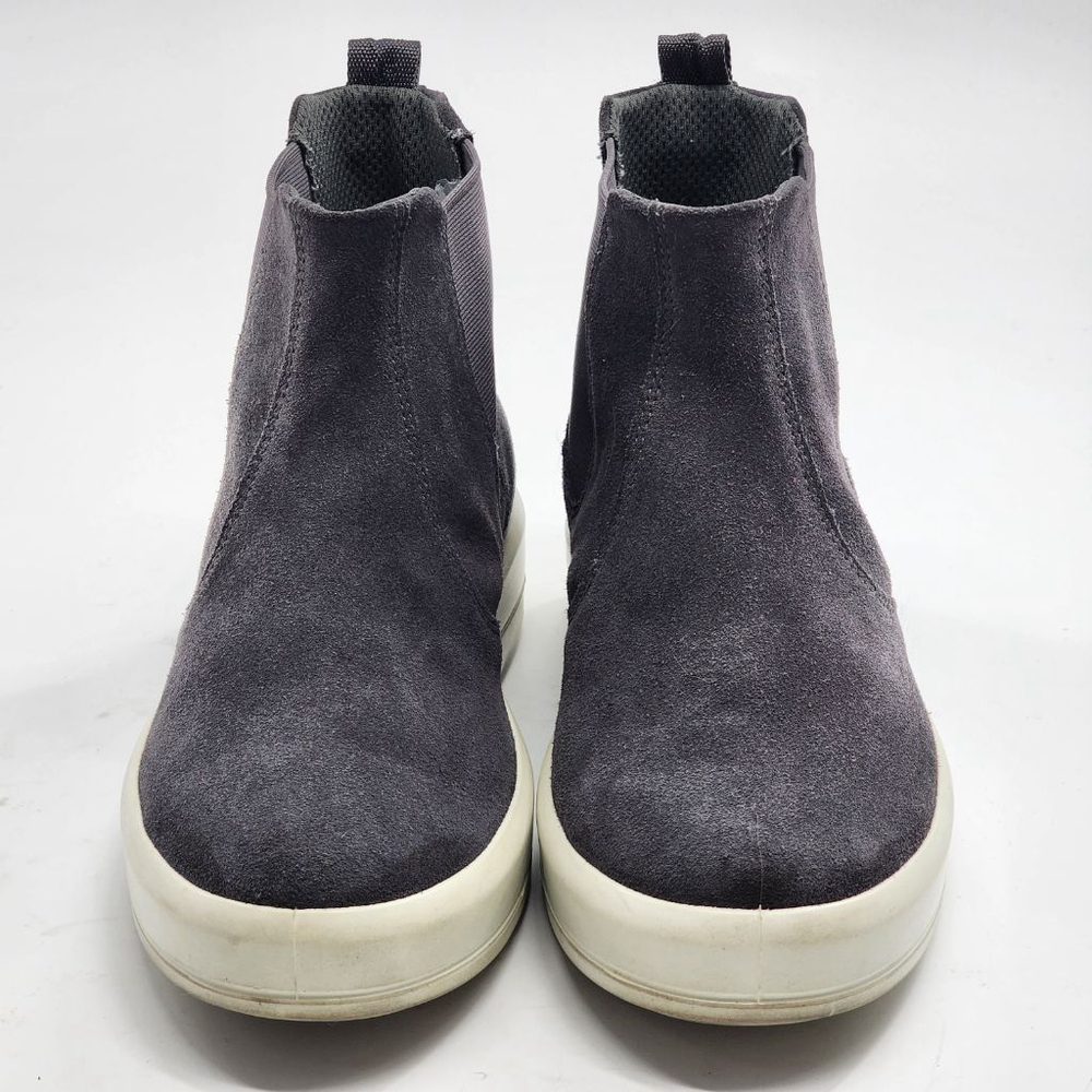 ECCO Chelsea Gray Suede Platform Ankle Boots & Booties 38 7-7.5 with White Sole - Picture 4 of 8
